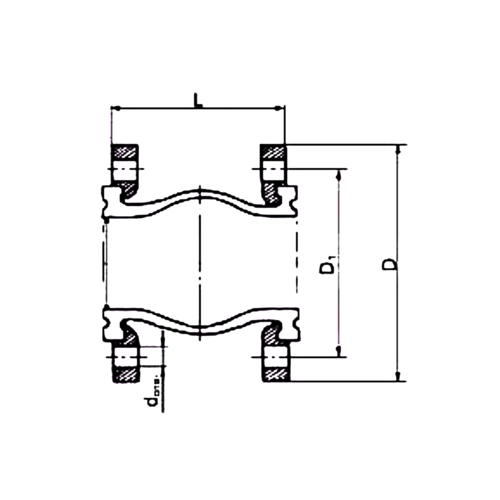 Компенсатор резиновый EPDM DI7240 Ду 32 Ру10/16 бар фл Tecofi DI7240-0032
