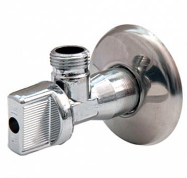 Кран шаровой латунный бытовой хром угловой R613 G1/2" Ду 1/2"х1/2" НР Giacomini R613X003