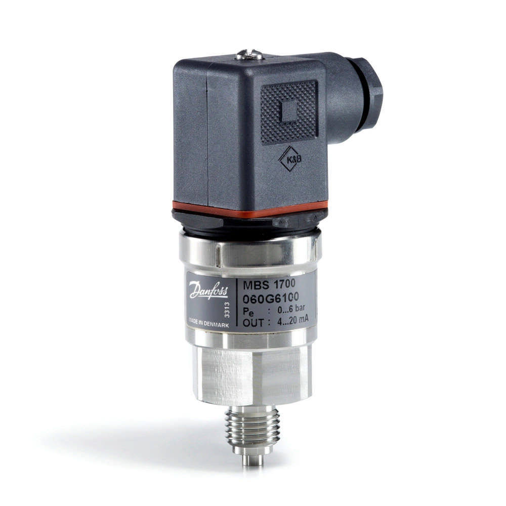 Danfoss 060G6106 — Преобразователь (датчик) давления MBS1700, 0-16 бар, выходной сигнал 4-20 мА, внешняя резьба G1/2, IP 65