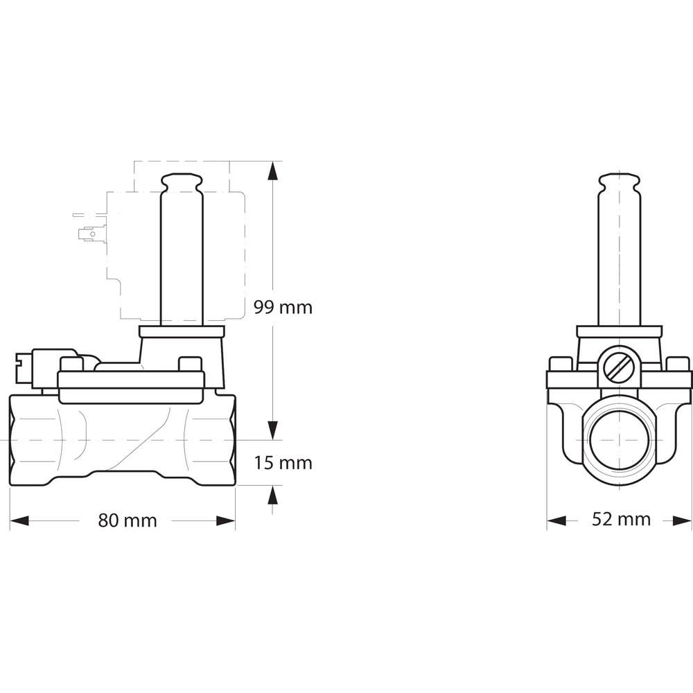 Danfoss 032U7115 — Клапан электромагнитный EV220B, присоединение внутренняя резьба G 1/2", материал уплотнения EPDM, нормально закрытый