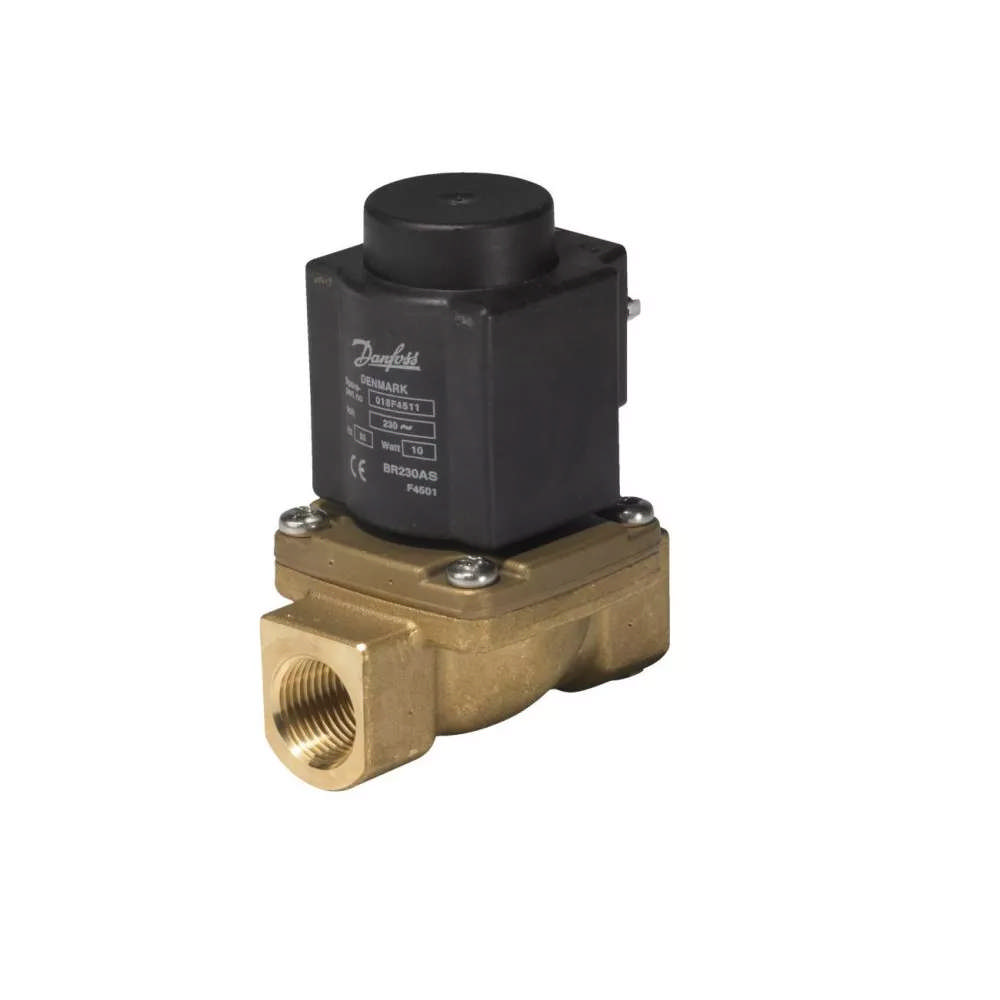 Danfoss 032U380431 — Клапан электромагнитный EV225B, присоединение G 1/2", материал уплотнения PTFE, нормально закрытый