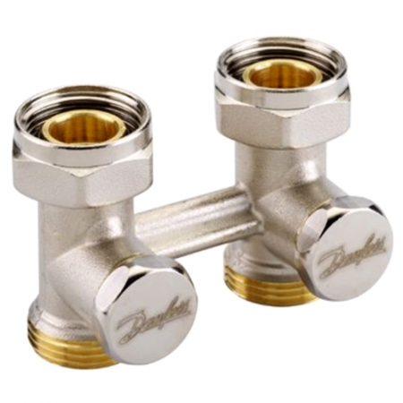 Danfoss 003L0240 Узел нижнего подключения RLV-KD для двухтр никель 1/2"x3/4"