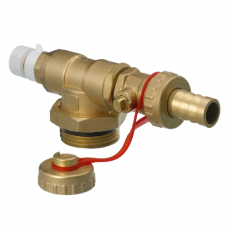 Секция торцевая латунь FHF-EM с ручным воздухоотводчиком и краном сливным Danfoss 088U0786
