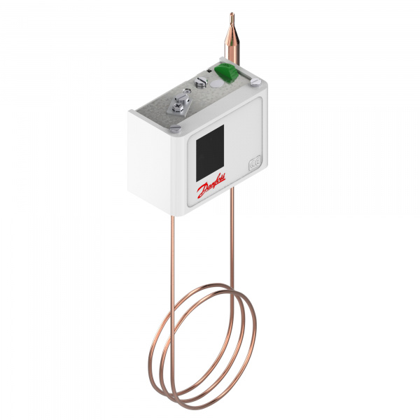 Danfoss 060L115566 — Реле температуры (термостат) KP 81, IP 30/44, диапазон регулирования 80...150 °C, длина трубки 2 м