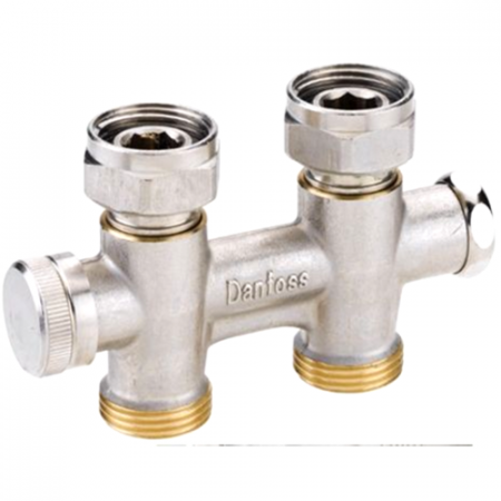 Danfoss 003L0241 Узел нижнего подключения RLV-KD для двухтр никель 3/4" x3/4"