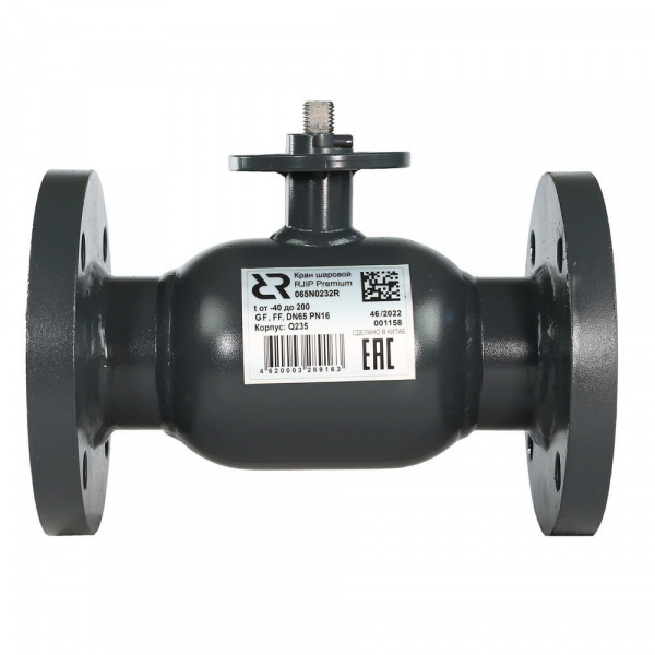 Ридан RJIP Premium 065N0232R — Кран шаровой FF DN65 PN16 GF (фланцевый, под привод, стандартный проход)