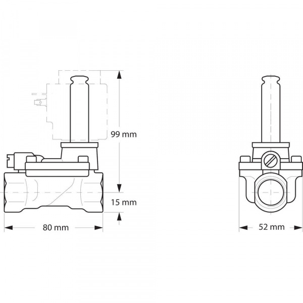 Danfoss 032U7115 — Клапан электромагнитный EV220B, присоединение внутренняя резьба G 1/2", материал уплотнения EPDM, нормально закрытый